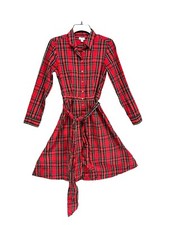 J Crew Womens Dress Tartan Plaid 2 Collared Shirt Dress Office Career Casual