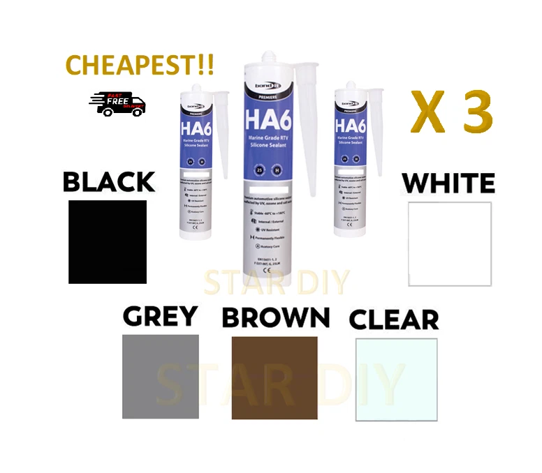 BOND IT 3 X Fish Tank Silicone Sealant Safe Marine Aquarium High Mod HA6 Adhesive 300ml