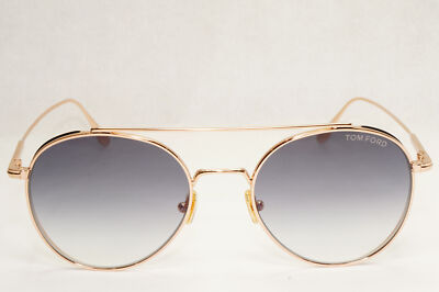 Tom Ford Sunglasses Declan Gold Round Metal Grey Gradient FT0826
