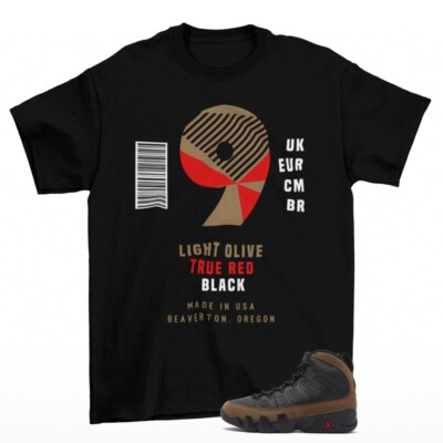 Sneaker Label Shirt Black to Match Jordan Retro Olive HV4794