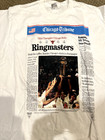 VINTAGE Chicago Bulls Men Shirt XL White Ringmasters Newspaper NBA Champion — photo 3