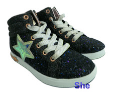 Skechers Goldie Sparkle Shoes Youth Sz 1 Width M Pink Glitter Sneakers w/ Box