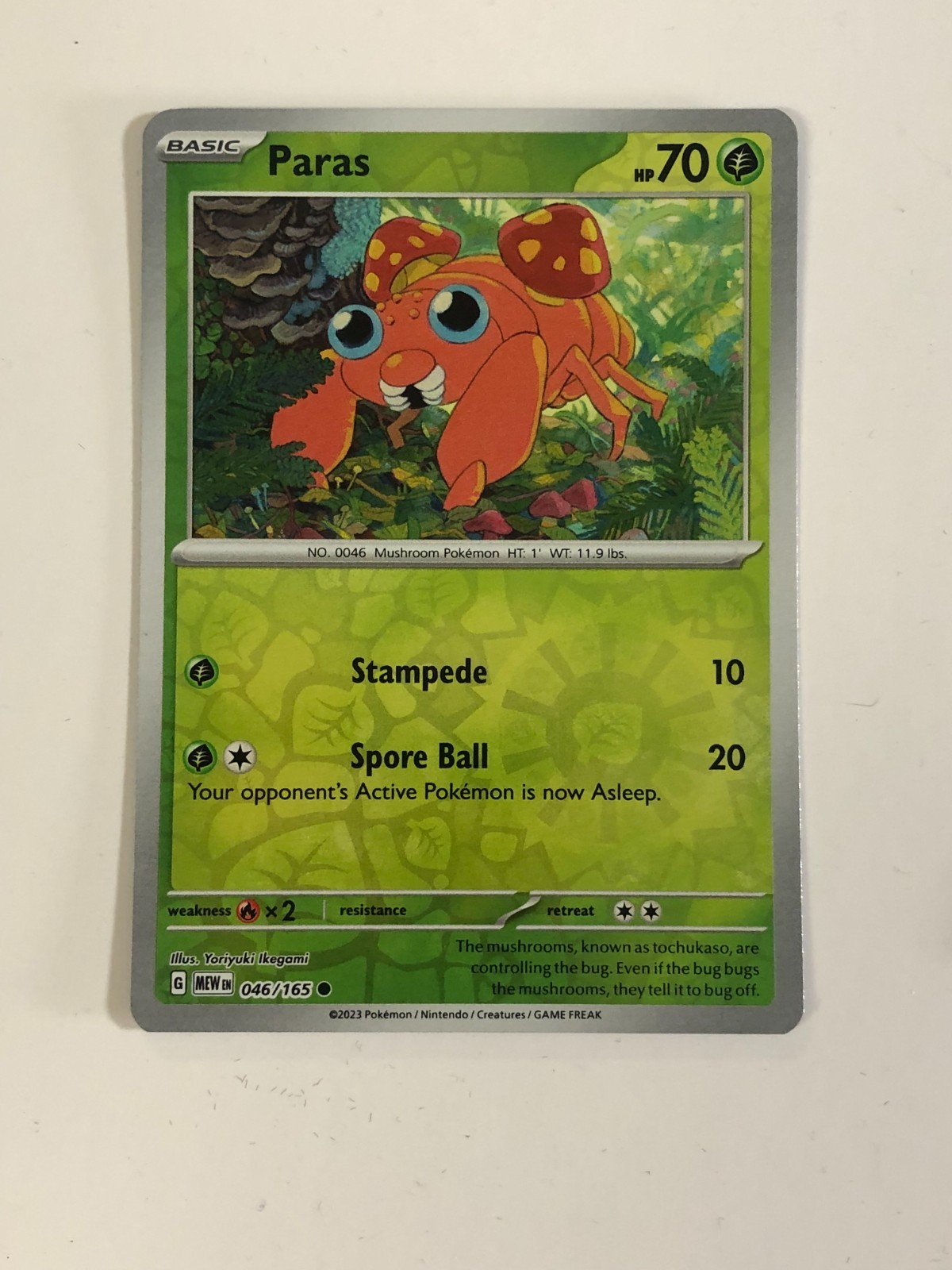 Pokemon TCG 151 Reverse Holographic Paras 046/165 Near Mint