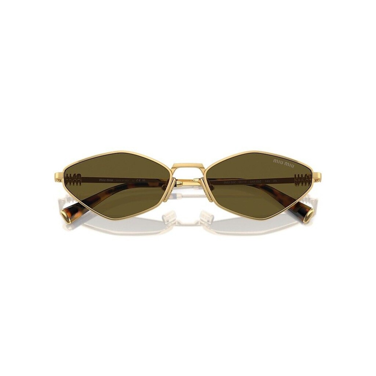 NEW MIU MIU MU56ZS 5AK09Z GEOMETRIC SMU 56Z 5AK09Z GOLD MU 56ZS WOMEN SUNGLASSES Miu Miu MU 56ZS Gold Sunglasses for Women Sunglasses - Amevista main image 3