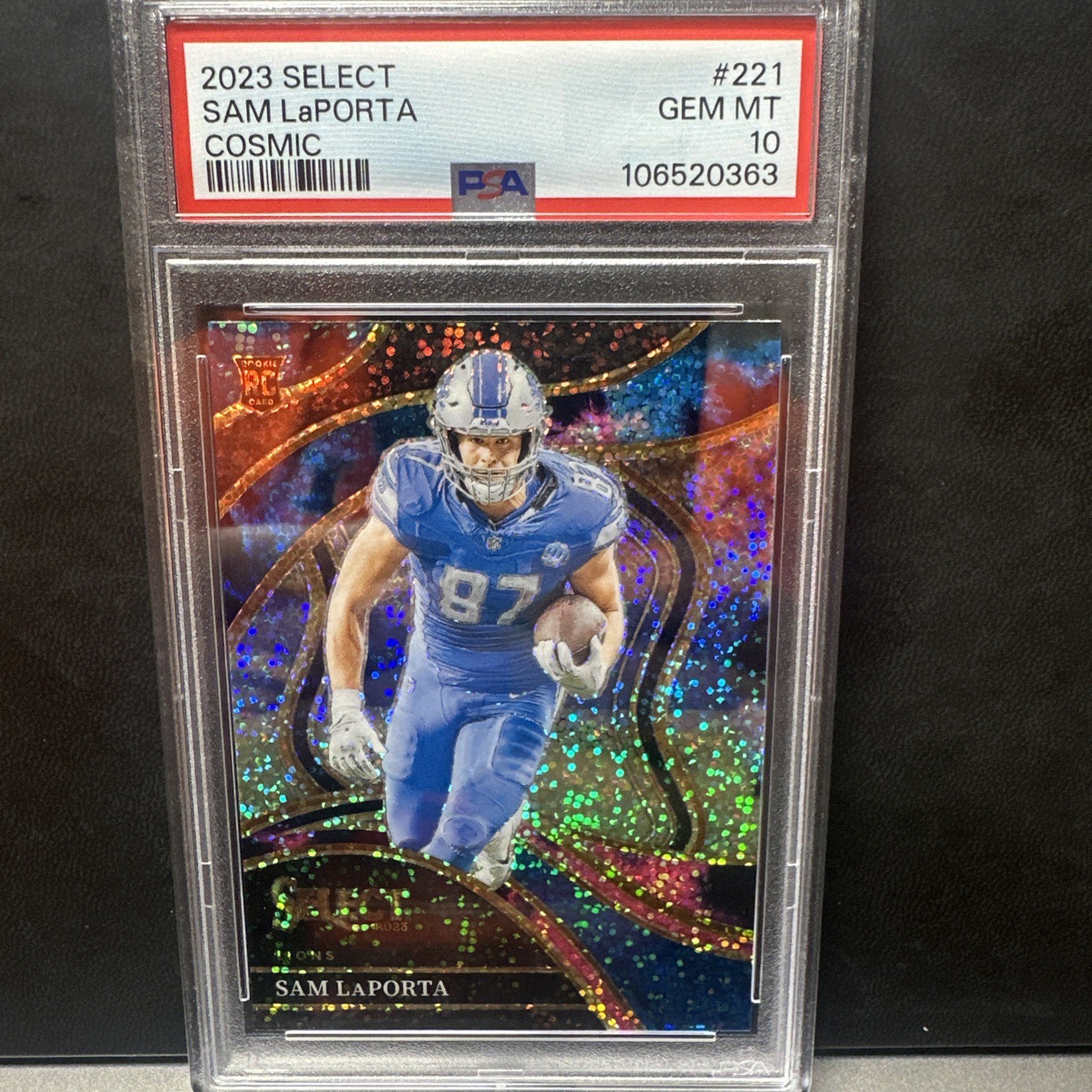 2023 Panini Select Club Level Rookie Sam LaPorta #221 Cosmic Prizm PSA  10 Lions