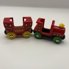 Wooden Train Track Brio Red Circus Train and Circus Carriage