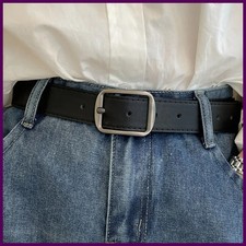 Women's PU Leather Belt Black Brown Vintage Strap Waistband for Jeans Casual