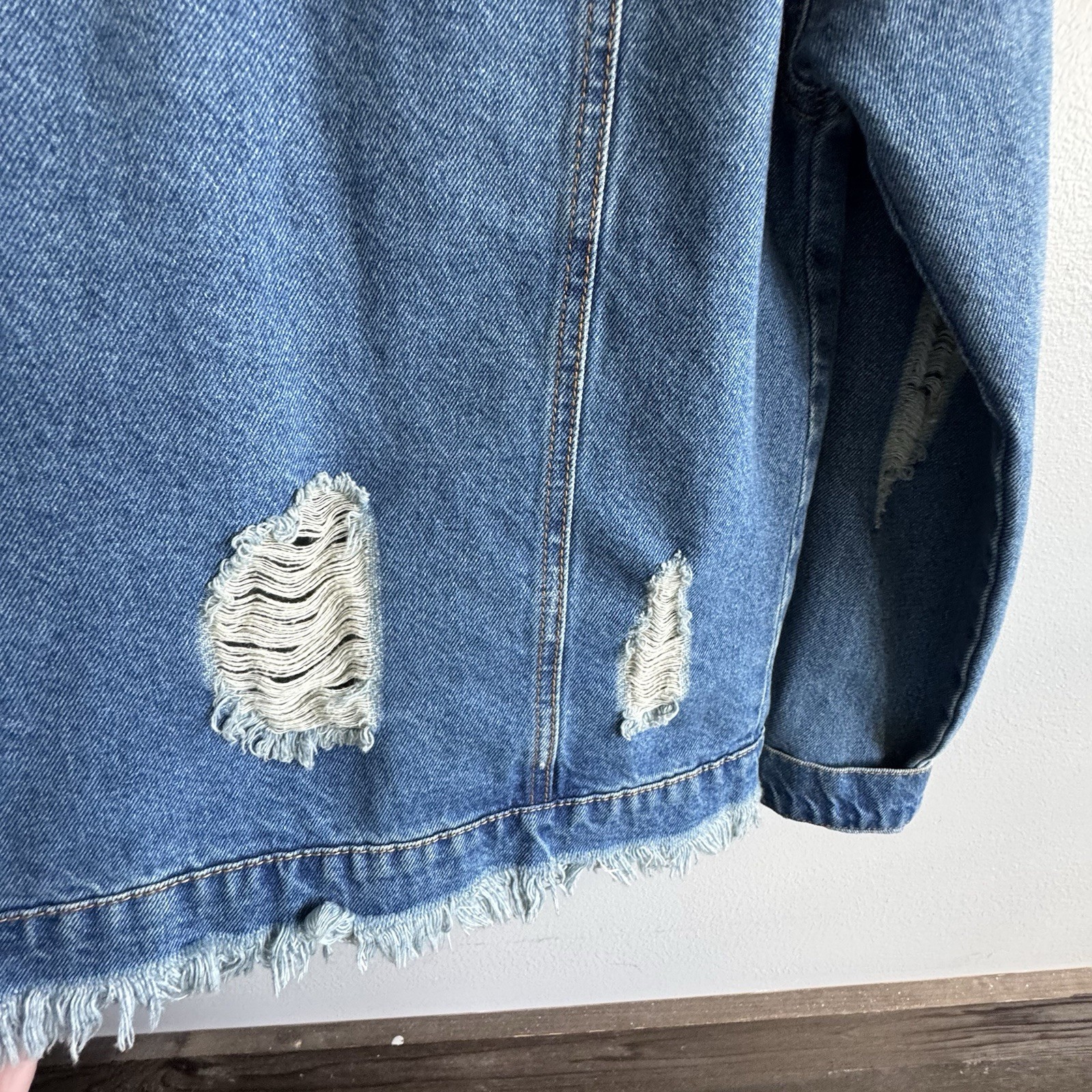 IRIS Basic & Contemporary Distressed Denim Jacket… - image 3