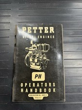 PETTER PH SERIES DIESEL ENGINE ORIGINAL 1963 FACTORY OPERATORS HANDBOOK