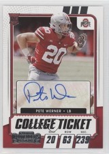 2021 Panini Contenders Draft Picks College Ticket Pete Werner #163 Auto 00ht