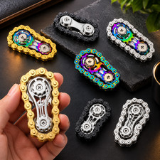Metal Chain Fidget Spinner Sprocket Gyro Finger Toy Stress Relief Anxiety Gadget