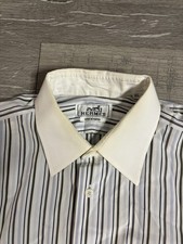 Hermes Dress Shirt Mens 15.5 White Stripe Classic Fit French Cuff LS France
