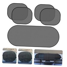 5-Piece Car Window Sun Shade Set with Suction Cups, Full Coverage 5PC BLACK 1 