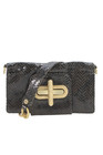 Alexis Hudson Womens Chain Strap Snake Embossed Leather Bi Fold Wallet Black 8" — photo 1