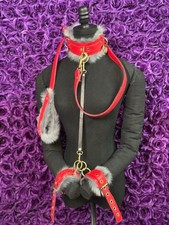 Real Cow Leather Wrist Cuffs and Collar Restraint Bondage 5 Piece set made in US