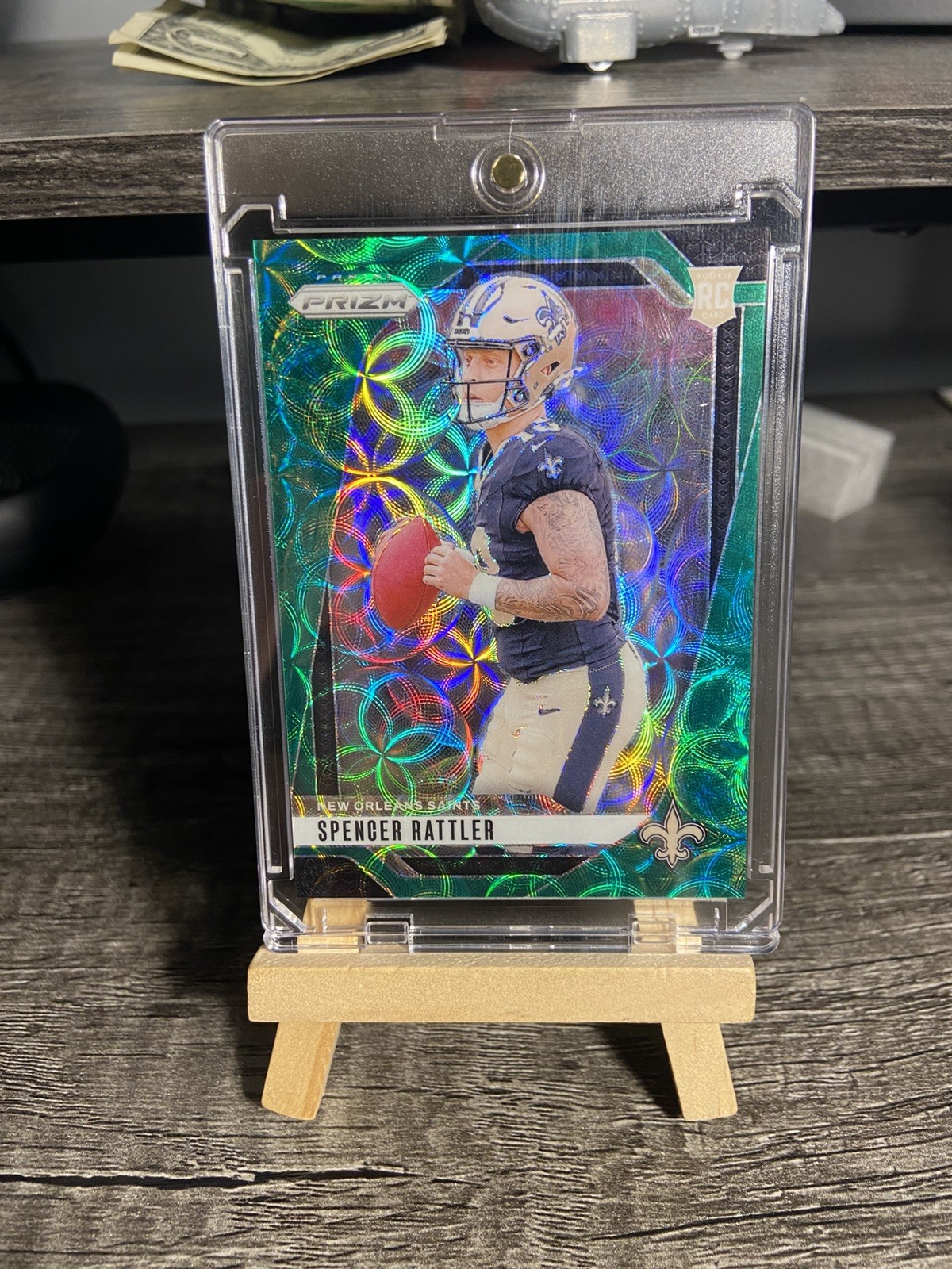 2024 Panini Prizm #388 Spencer Rattler Green Scope /75 New Orleans Saints