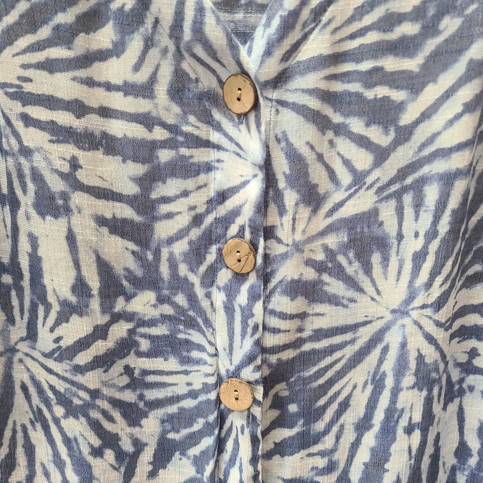 Top tunica Alyx donna L scollo a V con bottoni e volant manica corta blu trasparente