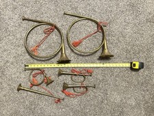 Brass French Horn Decor Lot 6 Trumpet Bugle Made In India Christmas