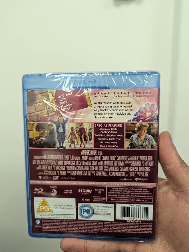 Wonka Blu-ray (2023) New and Sealed Cut to Side of Cover See Pics - Image 3 of 3