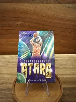 2025-26 Topps Chrome Donovan Mitchell Stratospheric Stars Purple Geometric #/75