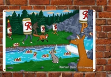 Rainier Beer 2020 ad Metal Sign Vintage  Style Wall Decor  Sign Read Des