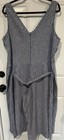 BeachLunchLounge Blue/White Striped Sleeveless V-Neck Wide-Leg Jumpsuit XL — photo 3