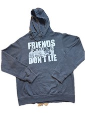 Netflix Official Merch Stranger Things  Friends Don  t Lie  Gray Unisex M Hoodie