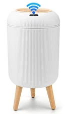 Pukomc Smart Sensor Wastebasket Garbage Can Automatic Touchless 10 Gal Leg White