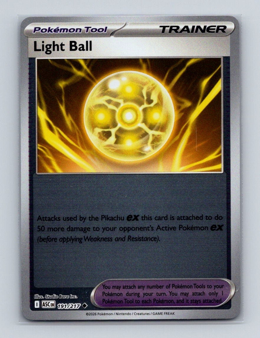 Light Ball 191 Pokemon Ascended Heroes Reverse Holo Card NM+
