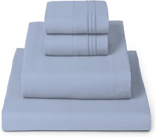 Sheet Set - 4 Piece Bedding - Fade and Stain Resistant King, Sky Blue