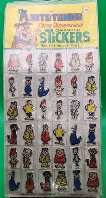 1977 Flintstones 3D Puffy  Stickers Still Sealed Never Opened 36 Count