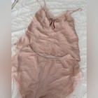 Victoria's Secret Blush Lace Trim Satin Pajama Set