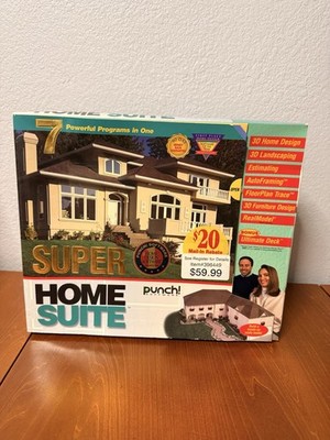 Punch! Super Home Suite CD ROM 3.0 Real Model 3D Home Design 2001  - NEW