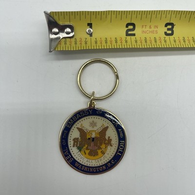 VTG Hard Rock Cafe Washington DC SEAL Of The EMBASSY Of ROCK And ROLL Keychain