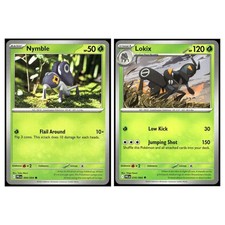 2 Card Pokemon - ME02: Phantasmal Flames - Nymble 009/094 & Lokix 010/094 LP