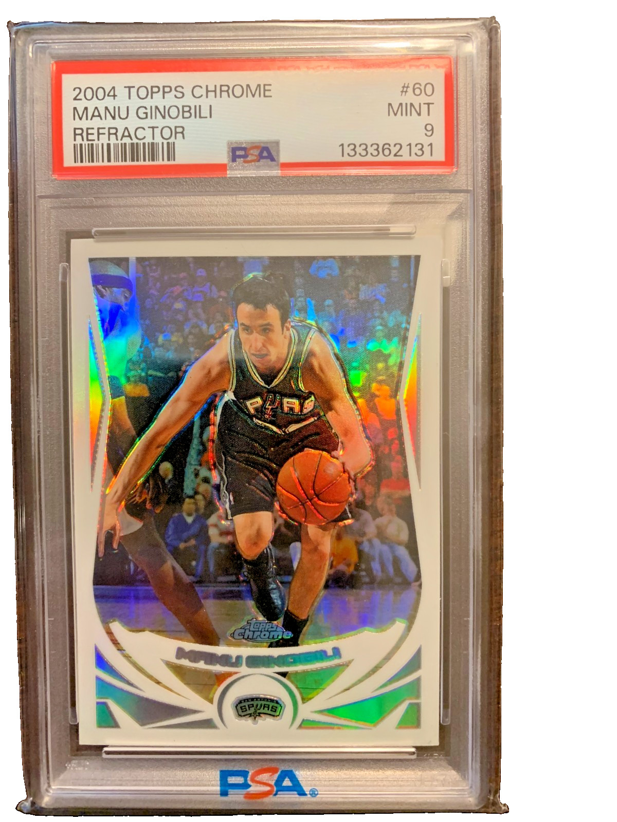 2004 Topps Chrome Manu Ginobili Refractor Graded PSA 9 MINT Spurs Emmanuel 3rd