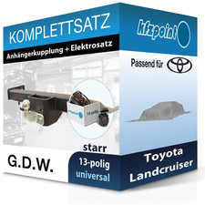 G.D.W. Anhängekupplung starr und E-Satz 13polig für Toyota Landcruiser 1985-2005