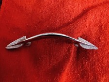 VINTAGE Polished Chrome Drawer PULL with stylized leaf end4.25'' wide