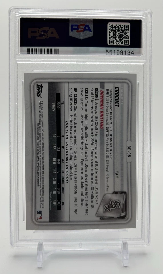 2020 Topps - Bowman 1st Edition #BD-95 Garrett Crochet 🔥PSA9🔥 BOSTON RED SOX - Image 2 of 3