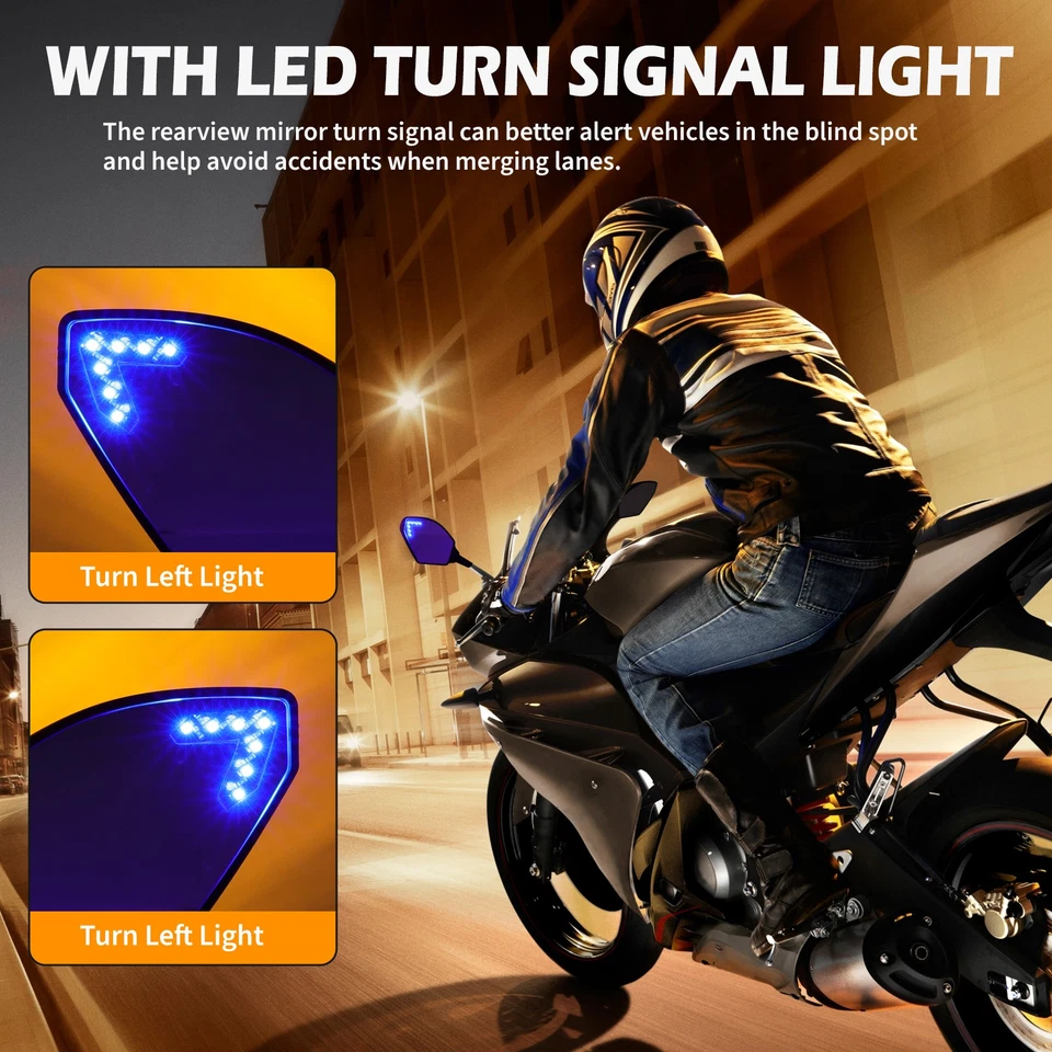 2x Espejos retrovisores laterales LED integrados intermitentes para Honda RC51 RVT1000R 2000-2005 Foto 2 de 4