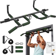 New Upgrade Pull Up Bar for Doorway with Ergonomic Grip - Upto 440 Lbs Capacity,