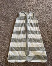 Burts Bees Beekeeper Sleep Sack 0-6 Months Gray White Stripes Organic Cotton