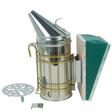 Bee Hive Smoker Stainless Steel w/Heat Shield Beekeeping Supplies