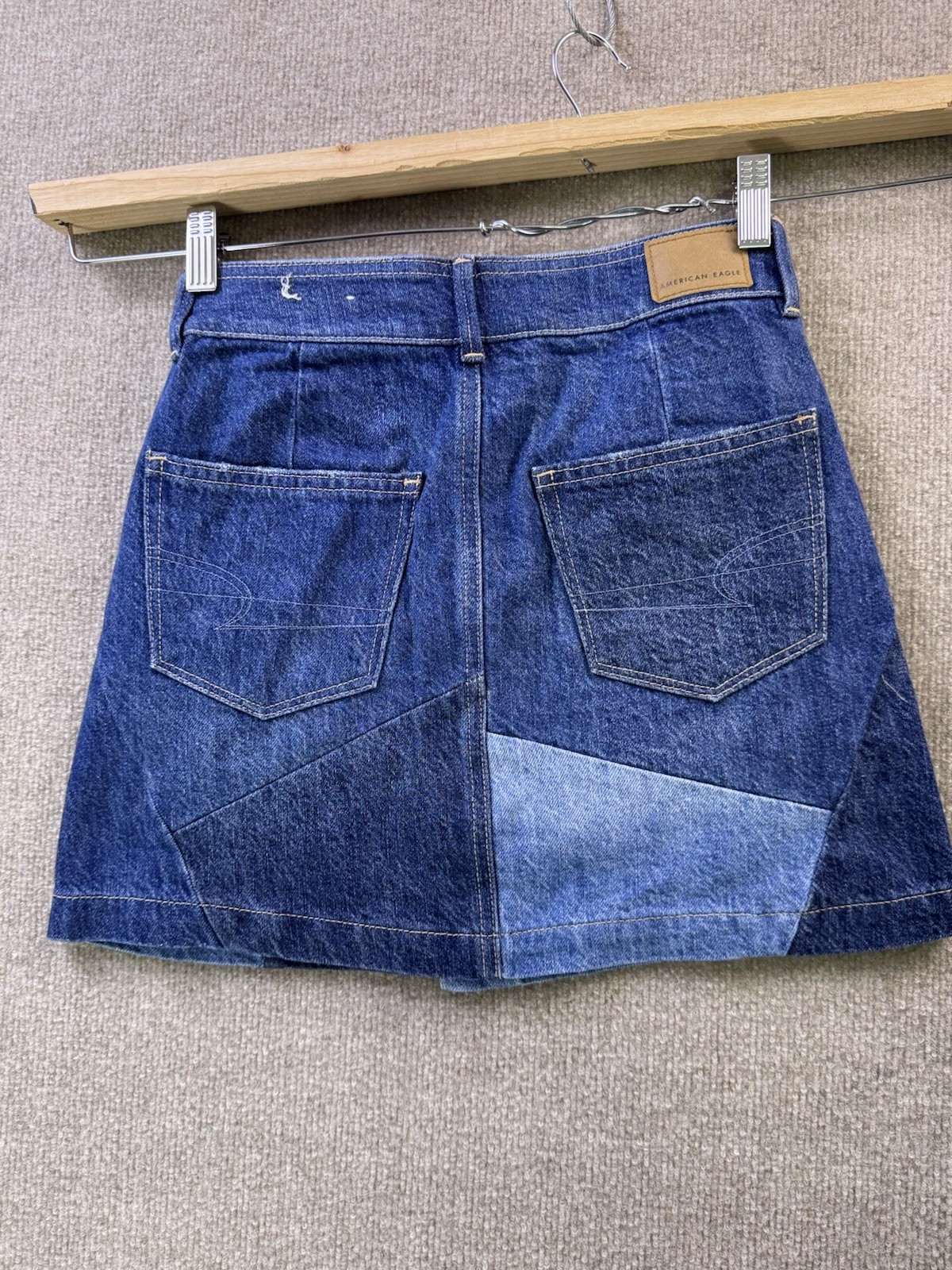 American Eagle NWT Denim Patchwork Mini-Skirt Hig… - image 13