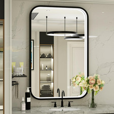 24X36 Inch LED Bathroom Mirror, 3000K/4500K/6000K Lights, Dimmable, Anti-Fog, ET