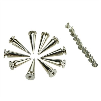 10Pc 26mm Punk Cone Metal Spikes Rivets Studs Screw for Clothing Jacket Leather