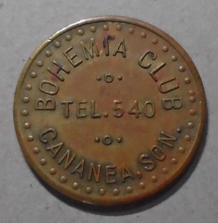 Cananea Sonora Messico BOHEMIA CLUB [Cantina] ottone 22 mm