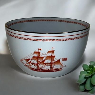 Spode Trade Winds Rice Bowl Red Gold Trim 4 1/2  x 2 5/8  W128, England