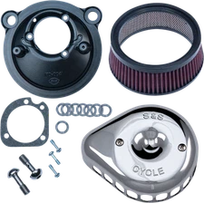 S & S Cycle Mini Teardrop Stealth Air Cleaner Kit Chrome Mounted 170-0439C