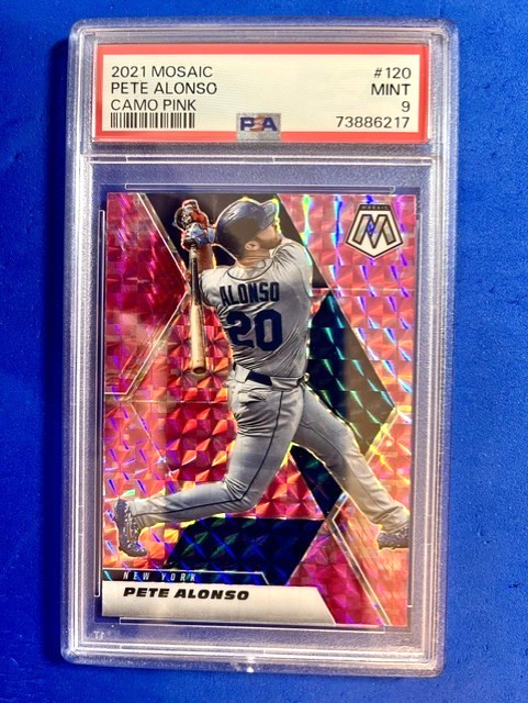Pete Alonso 2021 Panini Mosaic Pink Camo Prizm PSA 9 - Mets